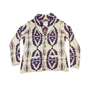 Bob Timberlake Womens Southwestern Chunky Shawl Collar Cardigan Sweater 2XL
